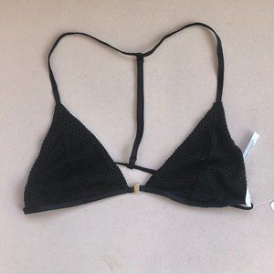 NWT Free People Bralette Bra Size Small Roll With It Black OB602589
